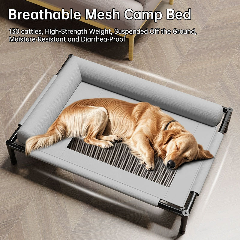 Elevated Raised Outdoor Cooling Mesh Dog Bed | sunbathing bed for Summer